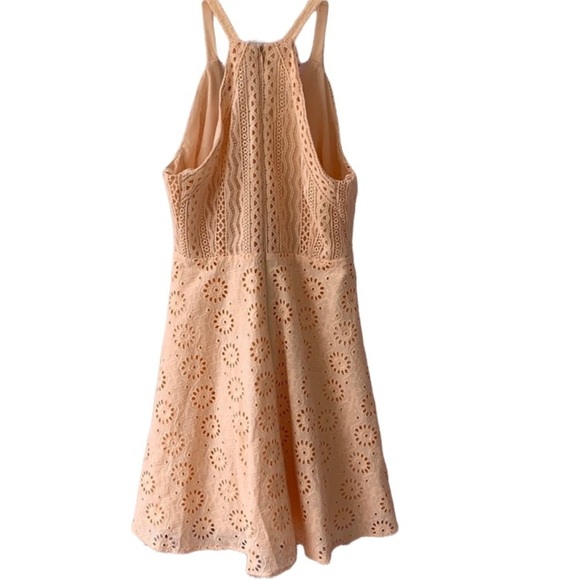 🌸2/$25 NWT Gianni Binni Peach Mathilda Dress Halter Fit & Flare - Picture 5 of 6